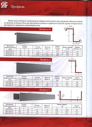 Профиля стальные оцинкованные для прогонов.
