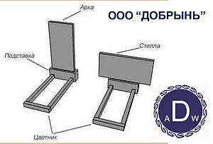 Памятник гранитный. Надгробный памятник. Букинское габбро