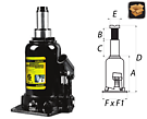 Домкрат гидравлический бутылочный телескопический